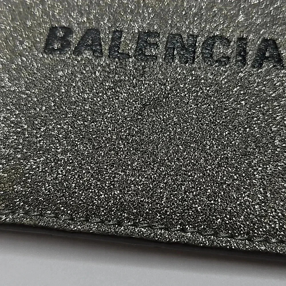 Balenciaga Silver Glitter Zippy Pouch with Key Ring, dust bag included - Picture 5 of 7
